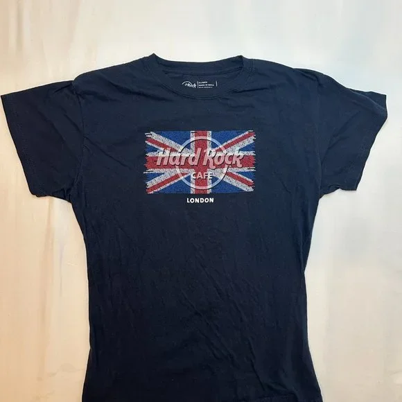 Vintage y2k Hard Rock Cafe London Navy Graphic Tee - XL - Picture 6 of 9